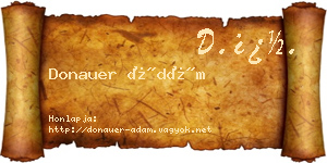 Donauer Ádám névjegykártya